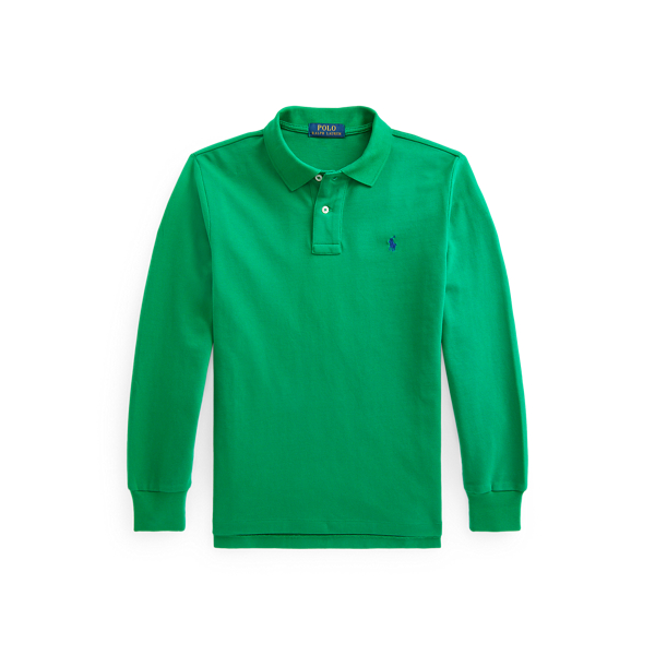 Cotton Mesh Long-Sleeve Polo Shirt Boys 8-20 1
