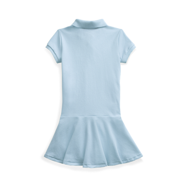 Sky Blue Stretch Mesh Polo Dress Girls 2-6x 2