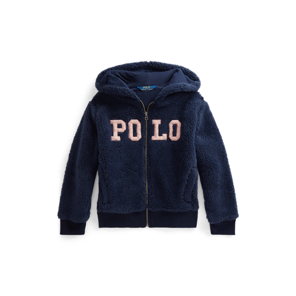 Logo Faux-Shearling Full-Zip Hoodie Girls 7-14 Years 1