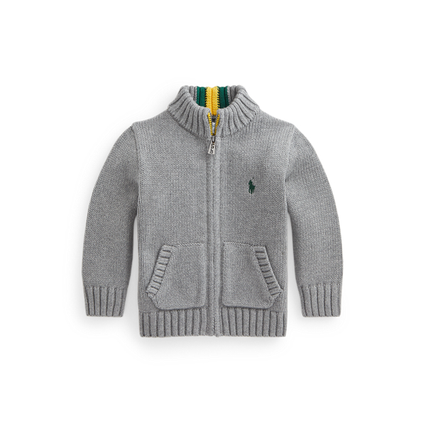 Cotton Full-Zip Sweater Baby Boy 1