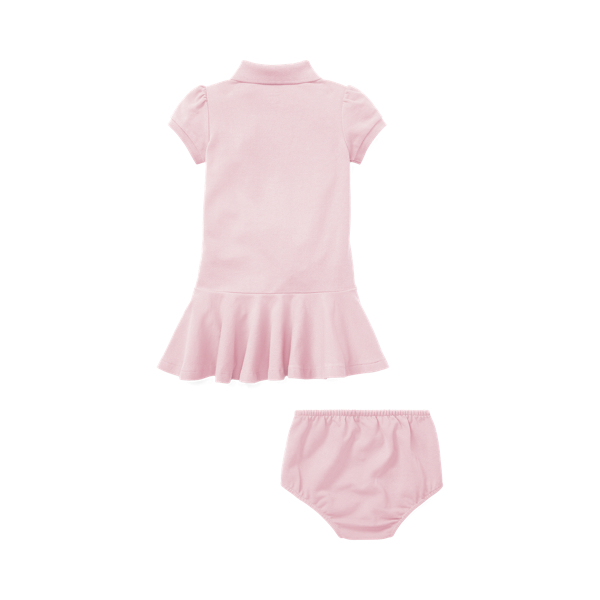 Hint Of Pink Cotton Mesh Polo Dress Baby Girl 2