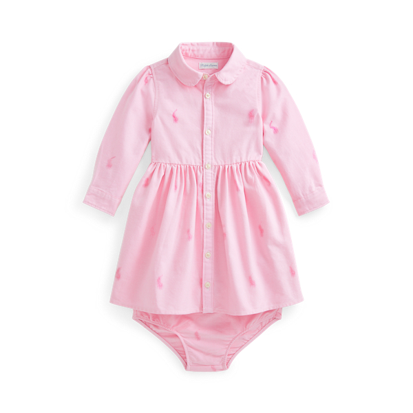 Vestido camisero de algod&oacute;n con caballo Baby Girl en 1