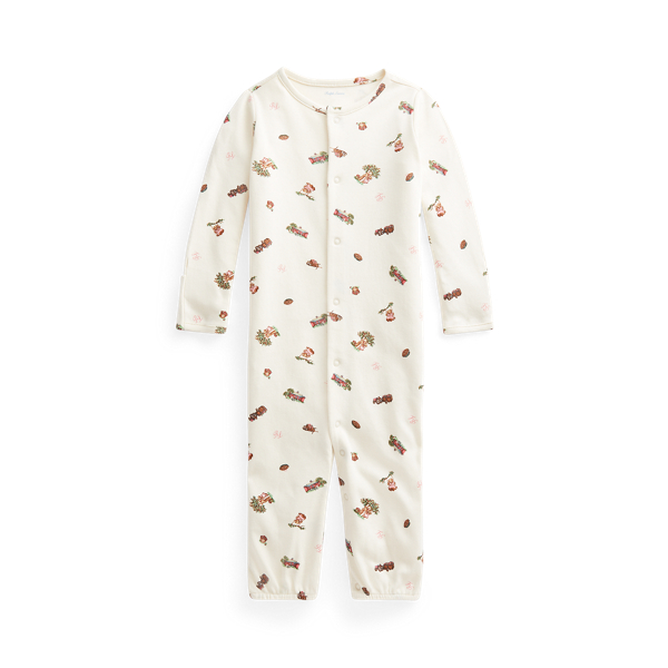 Polo Bear Convertible Gown Coverall Baby Girl em 1