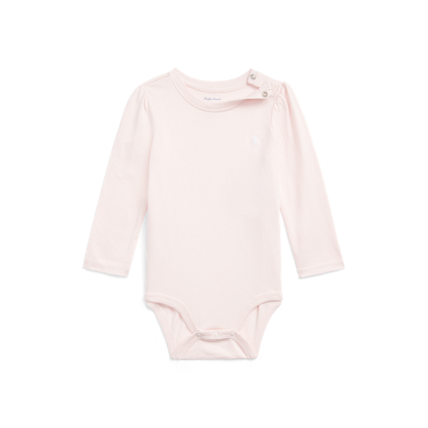 Delicate Pink Puff-Sleeve Cotton Jersey Bodysuit Baby Girl 1