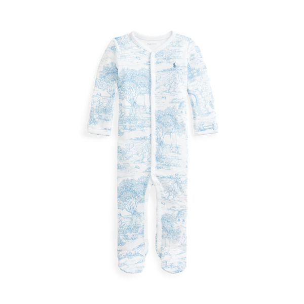 Toile-Print Cotton Footed Coverall Baby Boy em 1