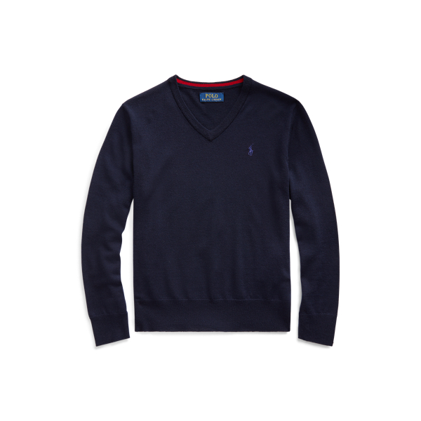 Wool V-Neck Sweater Boys 6-14 Years 1