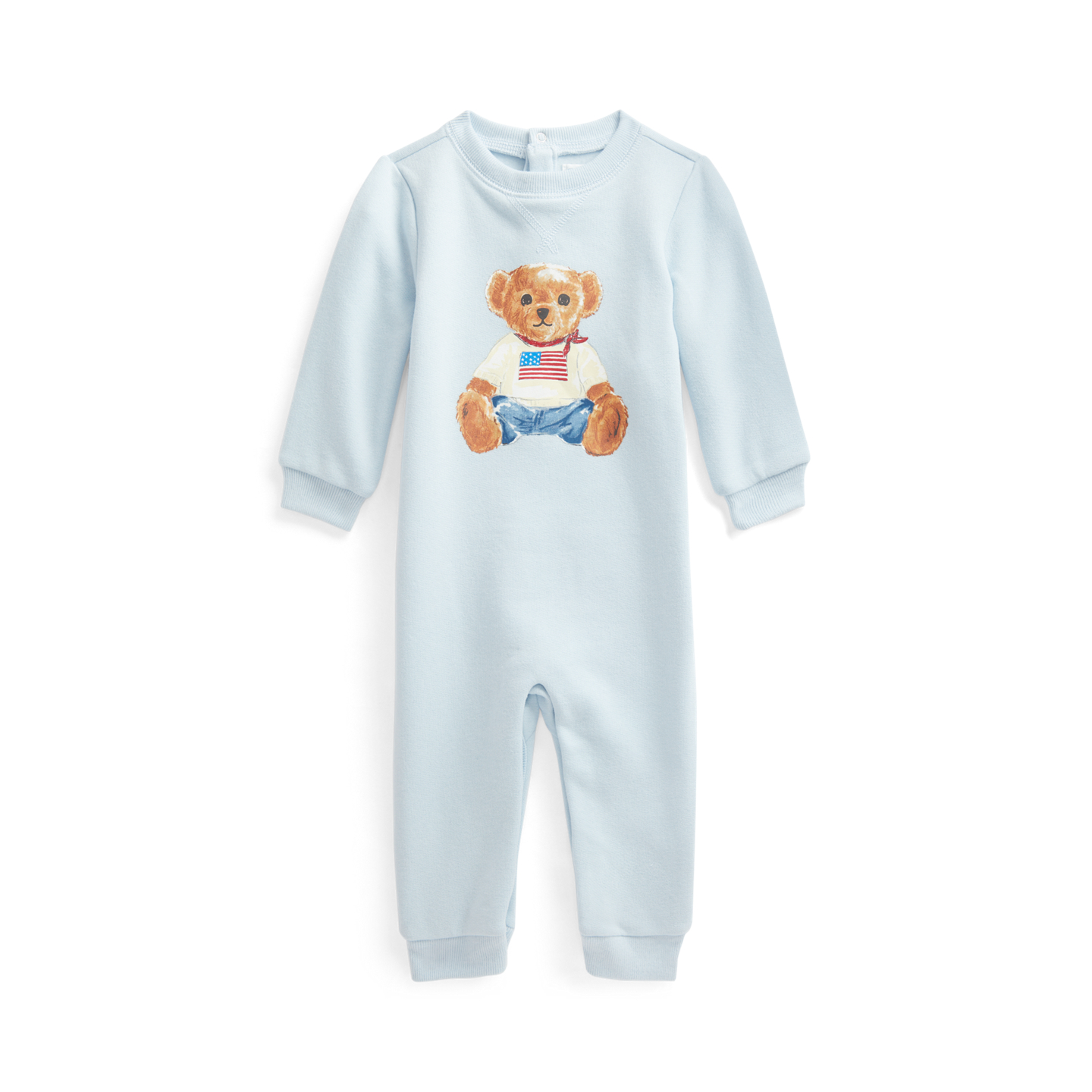 Детский комбинезон Ralph Lauren Polo Bear Fleece Coverall, цвет: Синий — фото 2