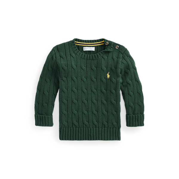 Cable-Knit Cotton Sweater Baby Boy em 1