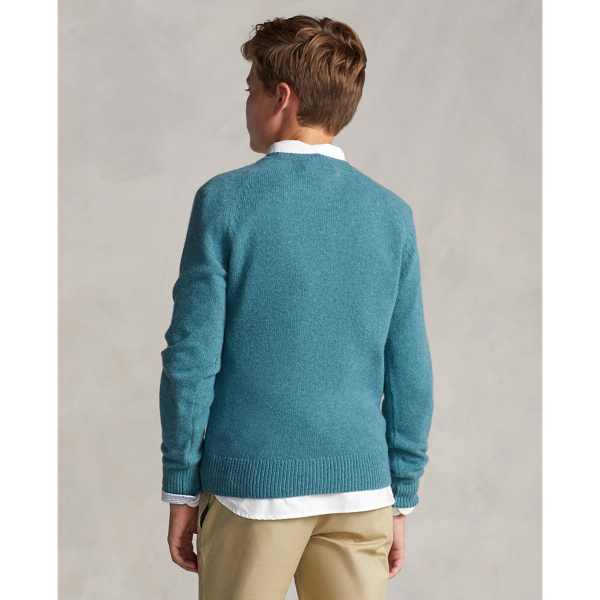 Shetland Blue Heather Wool-Cashmere Sweater Boys 8-20 5