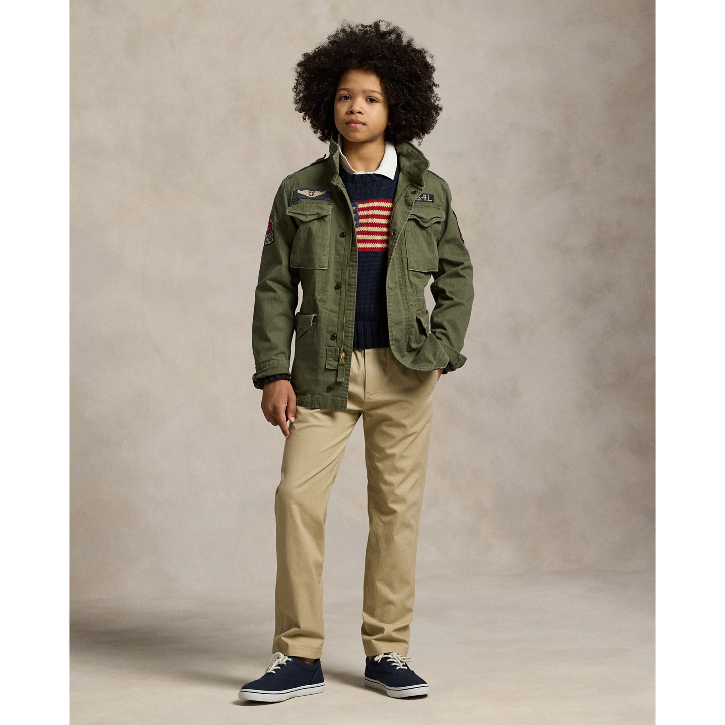 Детские брюки Ralph Lauren Polo Prepster Stretch Chino, цвет: Хаки — фото 4
