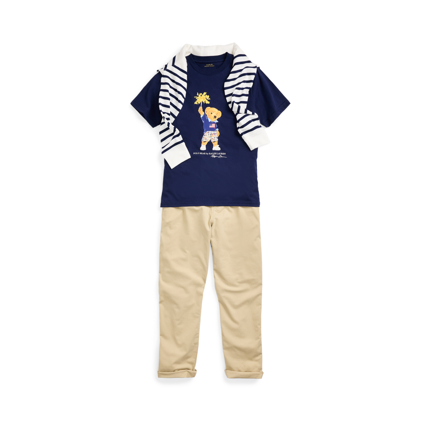 Детские брюки Ralph Lauren Polo Prepster Stretch Chino, цвет: Хаки — фото 5