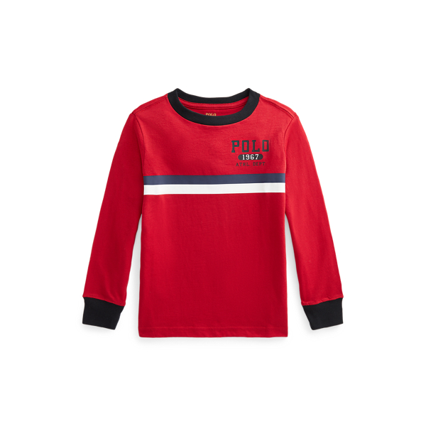 Logo Cotton Long-Sleeve Tee Boys 1.5-6 Years em 1