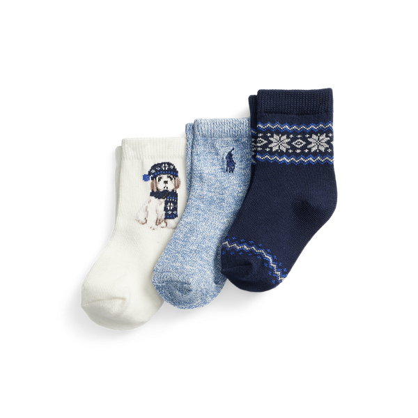 Puppy &amp; Fair Isle Crew Sock 3-Pack Baby Boy 1