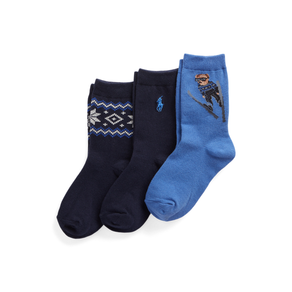 Polo Bear &amp; Fair Isle Crew Sock 3-Pack Boys 6-14 Years 1