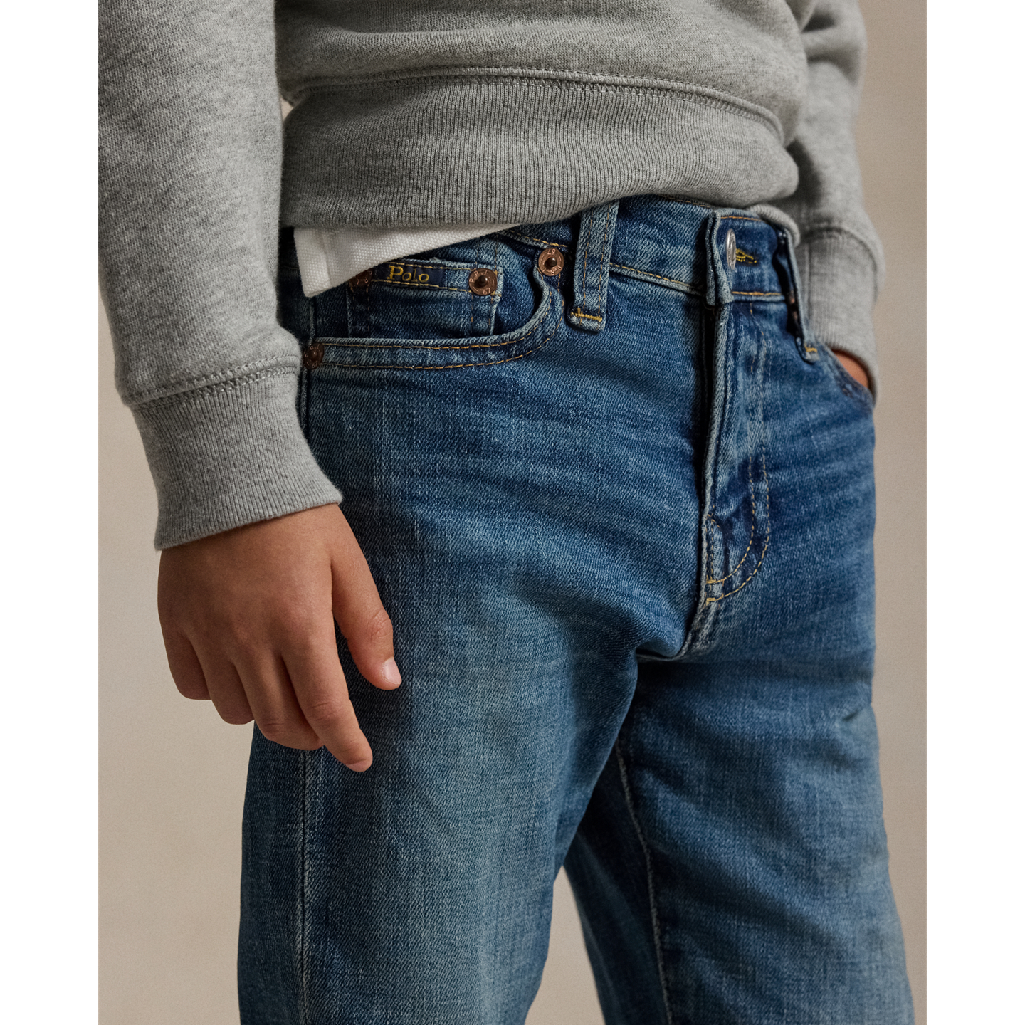 Детские джинсы Ralph Lauren Sullivan Slim Stretch, цвет: Варёный — фото 3