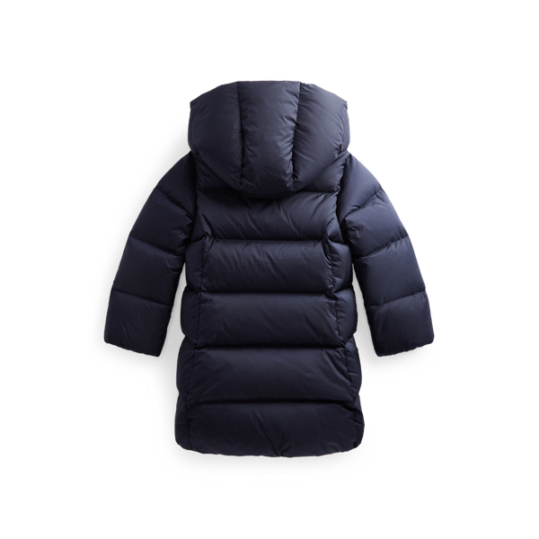 Collection Navy Water-Repellent Quilted Down Long Coat Girls 1.5-6.5 Years 2