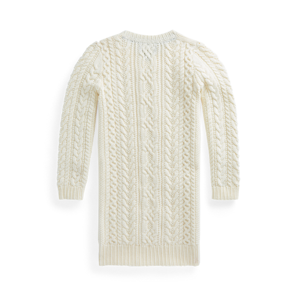 Clubhouse Cream Aran-Knit Cotton Jumper Dress Girls 1.5-6.5 Years 2