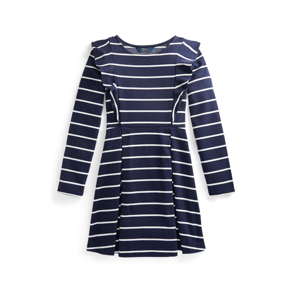 Striped Ruffled Ponte Dress Girls 7-14 Years 1