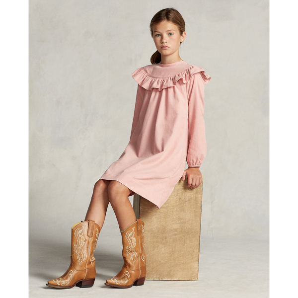 Ruffled Cotton Corduroy Dress