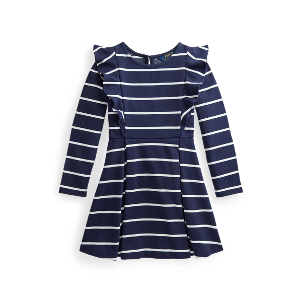 Striped Ruffled Ponte Dress Girls 1.5-6.5 Years 1