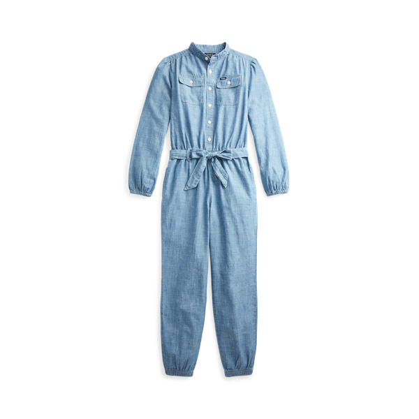 Cotton Chambray Jumpsuit Girls 7-14 Years 1