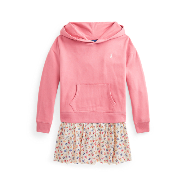 Floral Fleece Hoodie Dress Girls 7-14 Years 1