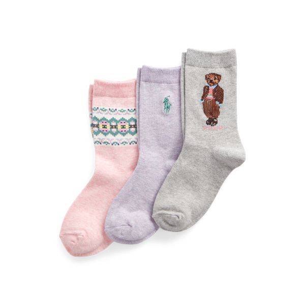 Chaussettes Polo Bear et Fair Isle Girls 7-14 Years en 1