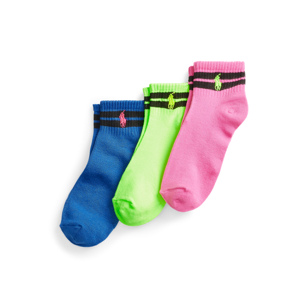 Striped Quarter-Length Sock 3-Pack Girls 7-14 Years 1