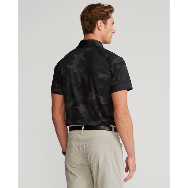 Camisa Polo Custom Slim Fit RLX em Preto Polo camuflado 5