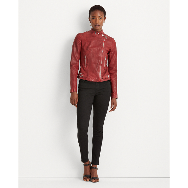 Bright Clay Tumbled-Leather Jacket Lauren 4