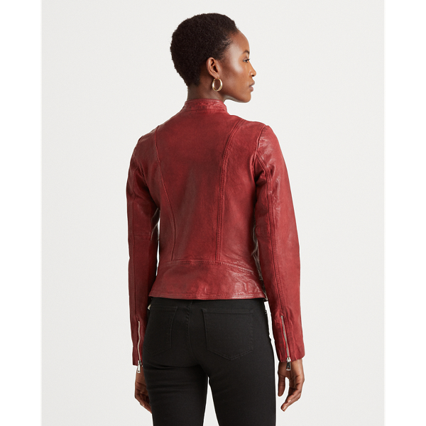 Bright Clay Tumbled-Leather Jacket Lauren 5