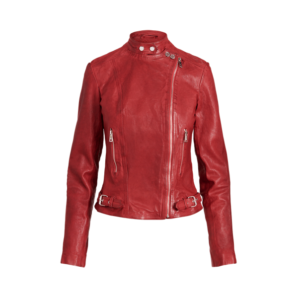 Bright Clay Tumbled-Leather Jacket Lauren 2