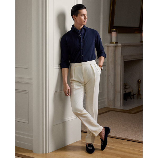 Hemd aus vorgewaschenem Piqu&eacute; Purple Label in Klass. Vorstands-Navy 4