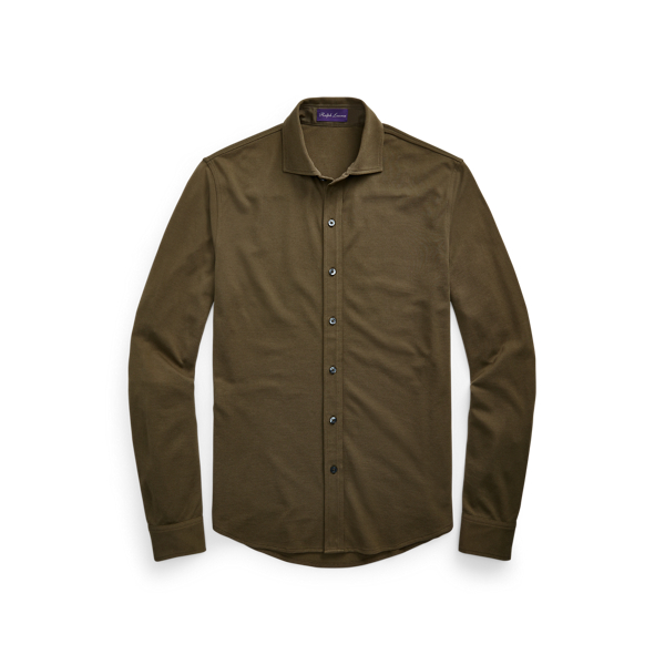 Washed Piqu&eacute; Shirt Purple Label 1