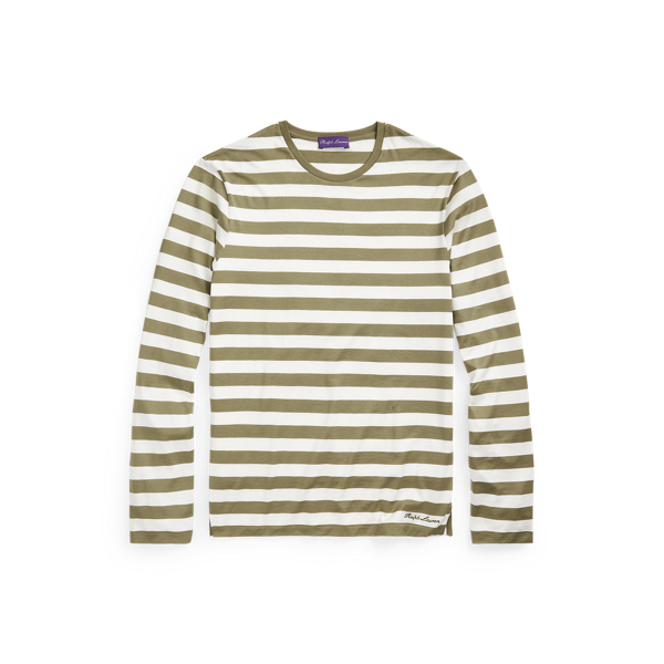 Striped Lisle Long-Sleeve T-Shirt Purple Label 1