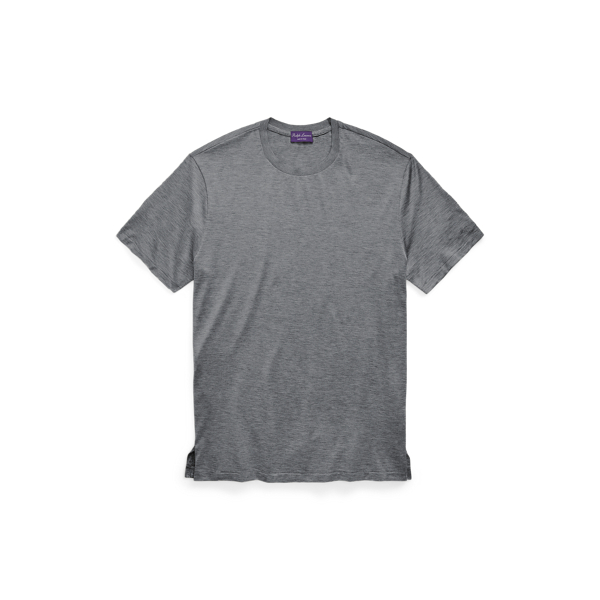 Medium Grey Melange Silk-Blend Jersey T-Shirt Purple Label 2