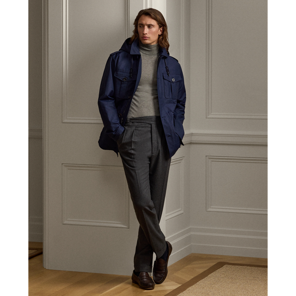 Veste Hartridge &agrave; 4&nbsp;poches coton m&eacute;lang&eacute; Purple Label en Marine pr&eacute;sid. classique 4