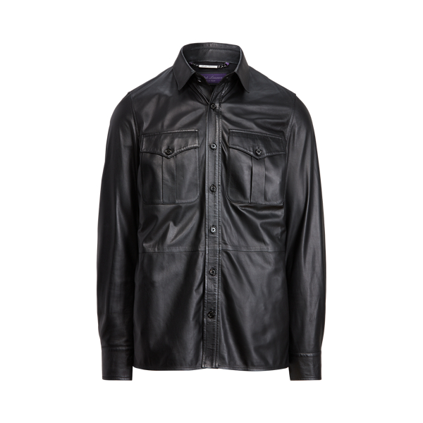 Plong&eacute; Leather Overshirt Purple Label 1