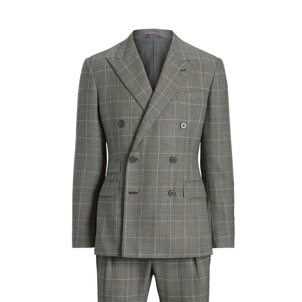 Gregory Handmade Plaid Wool Suit Purple Label 1