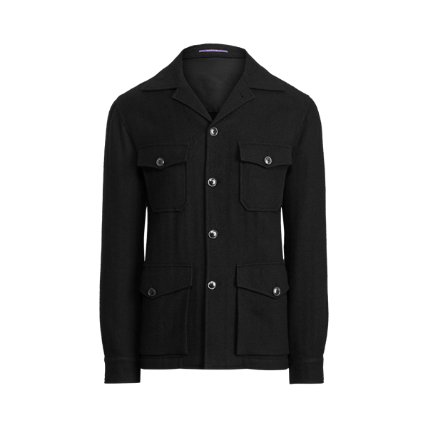 Wool-Linen Herringbone Jacket Purple Label 1