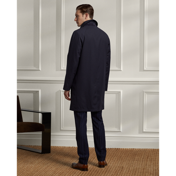 Navy Packable Water-Repellent Balmacaan Coat Purple Label 4