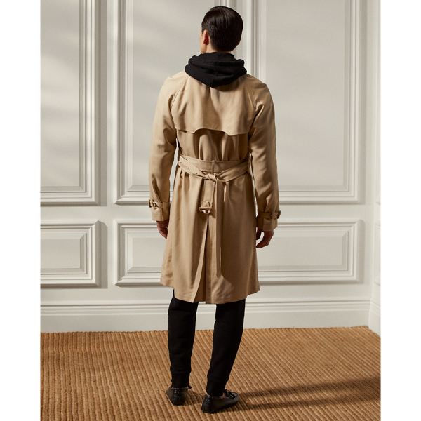 Tan Water-Repellent Silk Trench Coat Purple Label 5