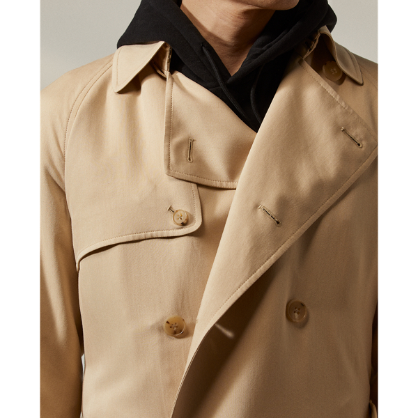 Tan Water-Repellent Silk Trench Coat Purple Label 6