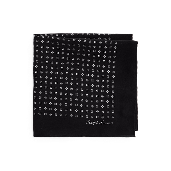 Patterned Silk Pocket Square Purple Label 1