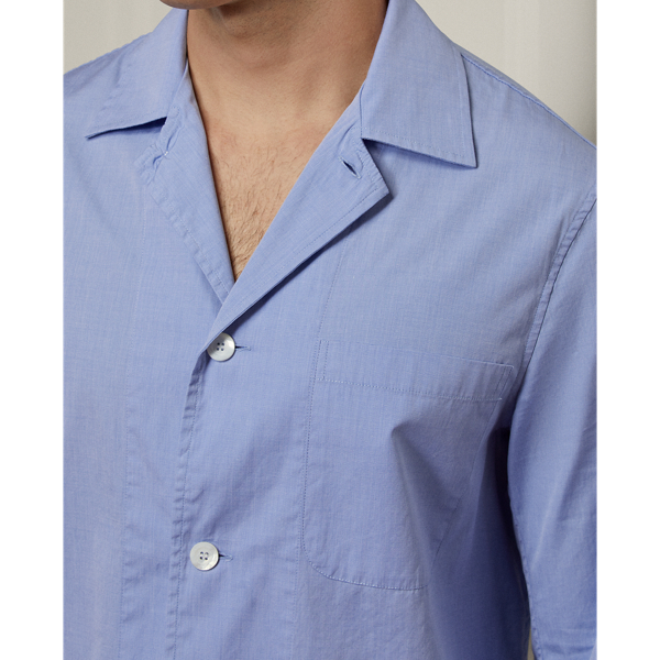 Blue Cotton End-on-End Pajama Set Purple Label 5