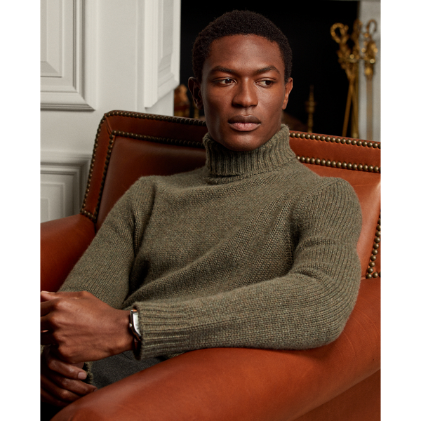 Thicket Melange Cashmere Turtleneck Sweater Purple Label 6