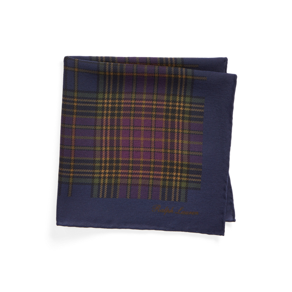 Tartan-Einstecktuch aus Seide