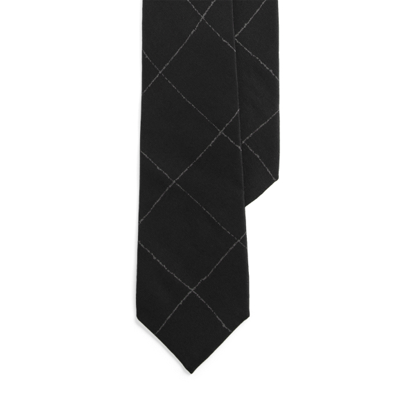 Windowpane Silk Crepe Tie