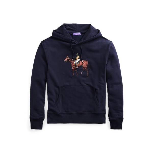 Classic Chairman Navy Standing Horse Fleece Hoodie Purple Label 2