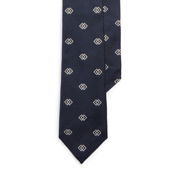 Linked-Squares Silk Tie Purple Label 1